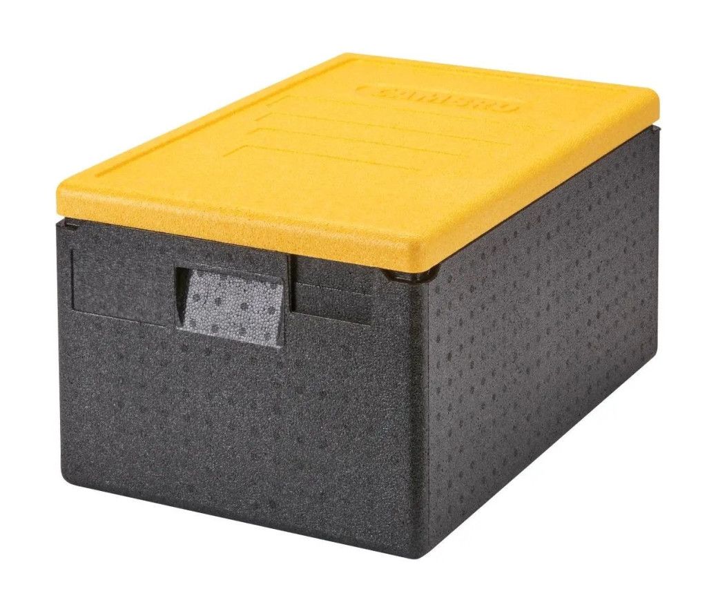 Izolowany pojemnik na żywność Cambro Cam GoBox z ż&oacute;łtą pokrywką 35,5 litra