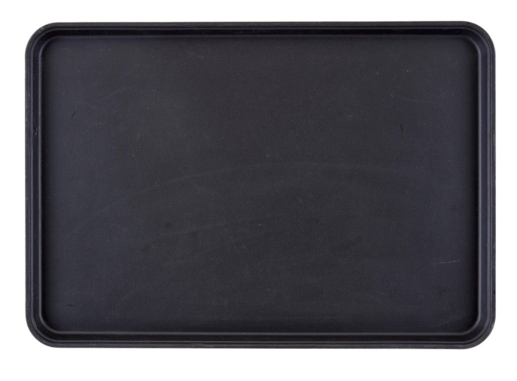 Cambro Camtread rechteckiges rutschfestes Fiberglas-Tablett schwarz 45x65cm
