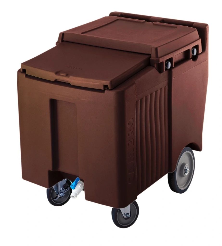 Cambro pojemniki na l&oacute;d z przesuwaną pokrywą 125 funt&oacute;w 57 kg - ciemnobrązowe (131)