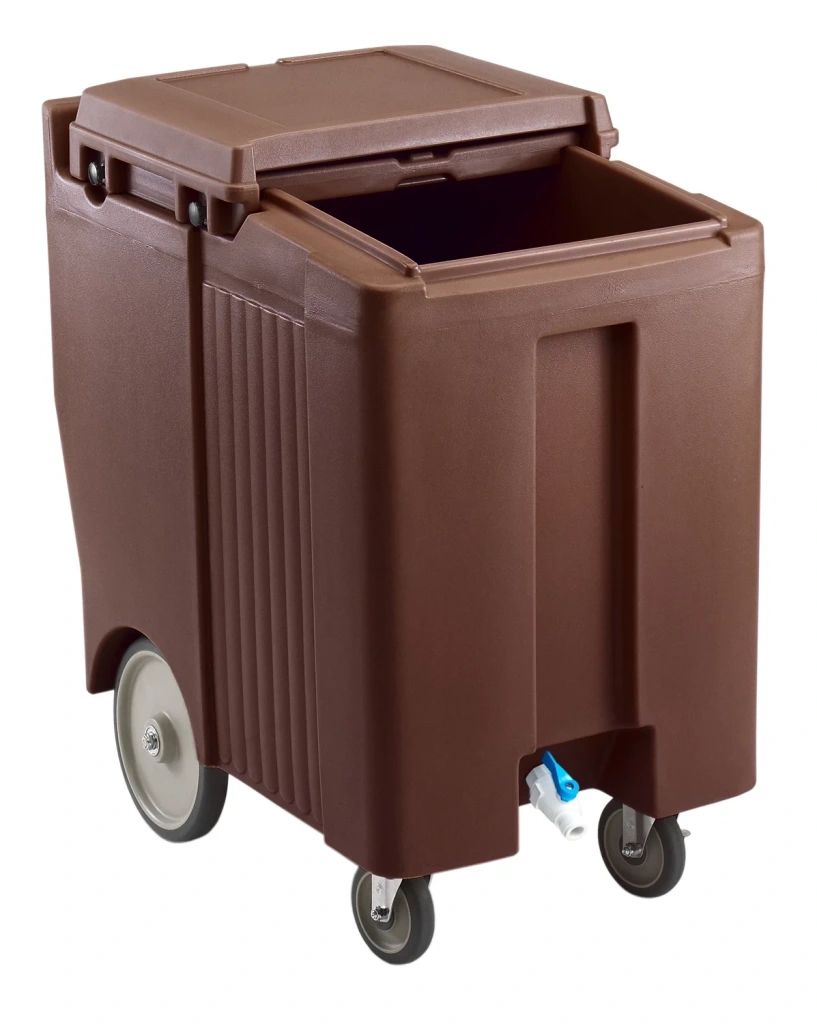Cambro pojemniki na l&oacute;d z przesuwaną pokrywą 175 funt&oacute;w 80 kg - ciemnobrązowe (131)