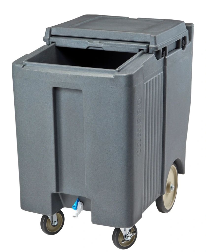 Cambro Contenedores de hielo con tapa deslizante de 175 lb y 80 kg, color gris granito (191)