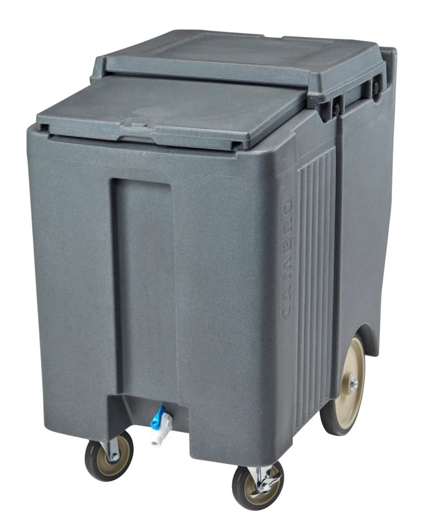 Cambro Contenedores de hielo con tapa deslizante de 175 lb y 80 kg, color gris granito (191)