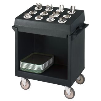 Cambro vassoio con portaposate e carrelli portapiatti - nero (110)