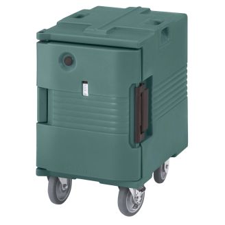 Cambro upch400 upchw400 met wielen verwarmde pandragers - granietgroen (192)
