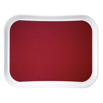 Cambro Century Versa Lite Tablett &ndash; flaches Design, lustige Form &ndash; Himbeere auf wei&szlig;em Tablett (F02)