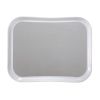 Cambro Bandeja Century Versa Lite: dise&ntilde;o de perfil bajo, forma divertida, gris perla sobre bandeja blanca (F04)