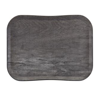 Cambro Tabletts aus Holzmaserung des Jahrhunderts, strukturierte, glatte Oberfl&auml;che &ndash; graue Eiche (f91)