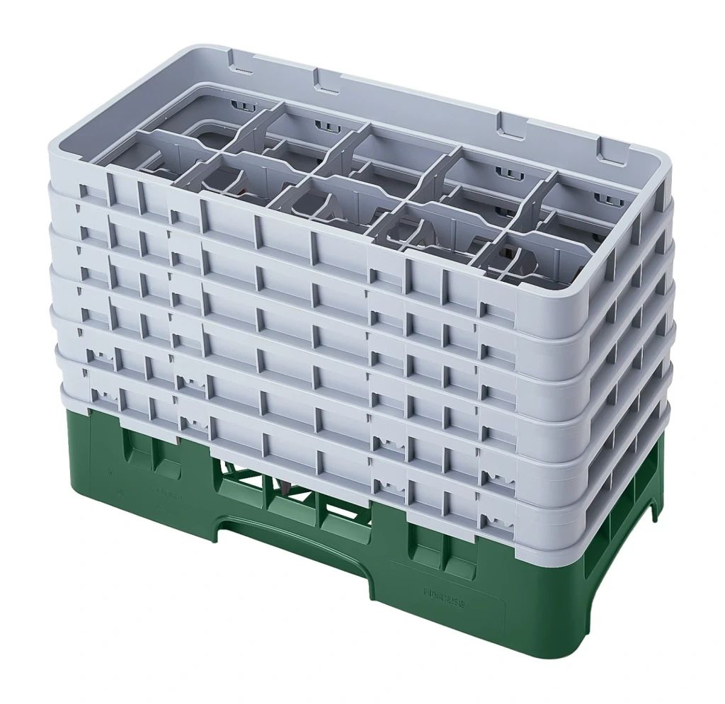 Cambro Camrack, 10 F&auml;cher, maximaler Glasdurchmesser 3,716&nbsp;87&nbsp;cm, Gestelle halbe Gr&ouml;&szlig;e &ndash; Sherwood Green (119)