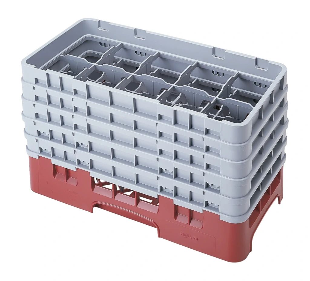 Cambro Camrack 10 compartimentos Di&aacute;metro m&aacute;ximo del cristal 3 716 87 cm Estantes de medio tama&ntilde;o - ar&aacute;ndano (416)
