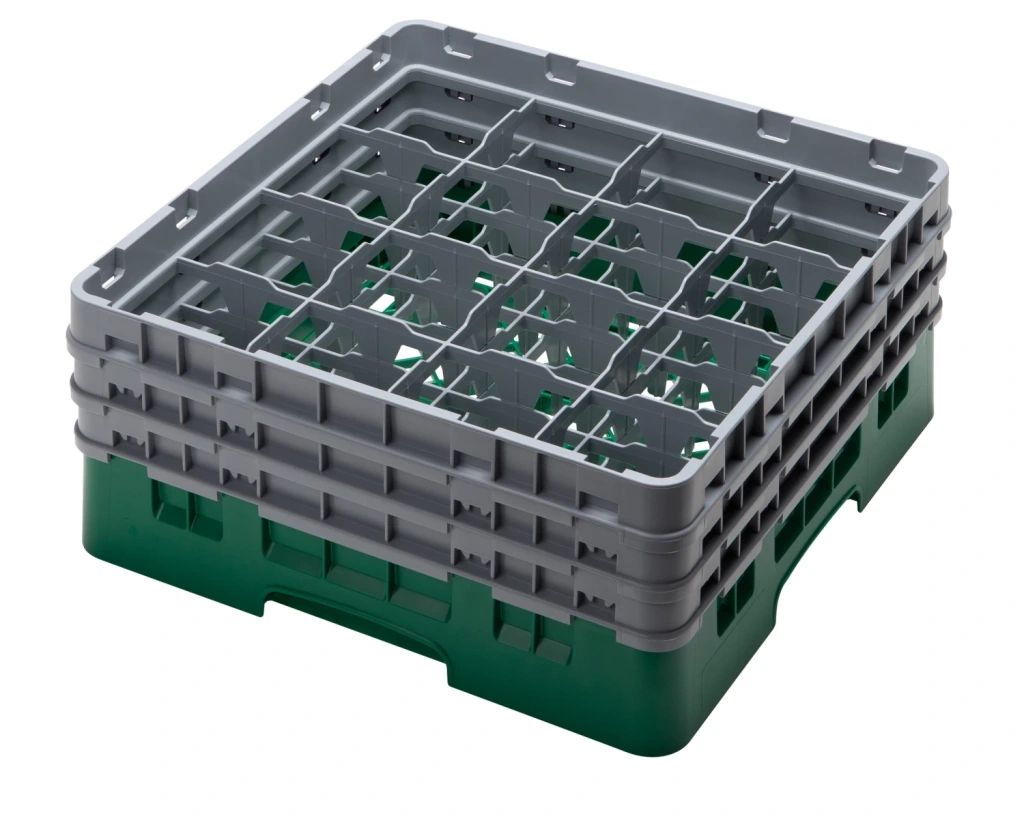 Cambro Camrack 16 compartiments diam&egrave;tre maximum du verre 4 38 1111 cm racks pleine taille - vert sherwood (119)