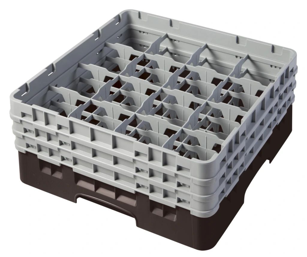 Cambro camrack 16 przegr&oacute;dek maksymalna średnica szkła 4 38 1111 cm stojaki pełnowymiarowe - brązowe (167)