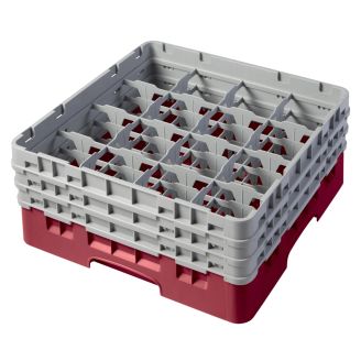 Cambro Camrack 16 compartiments diam&egrave;tre maximum du verre 4 38 1111 cm racks pleine taille - canneberge (416)