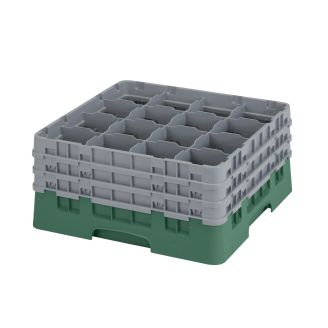 Cambro Camrack 16 compartiments diam&egrave;tre maximum du verre 4 38 1111 cm racks pleine taille - vert sherwood (119)