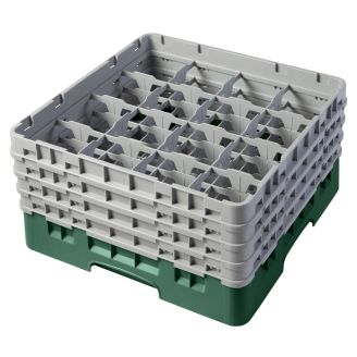 Cambro Camrack 16 compartiments diam&egrave;tre maximum du verre 4 38 1111 cm racks pleine taille - vert sherwood (119)