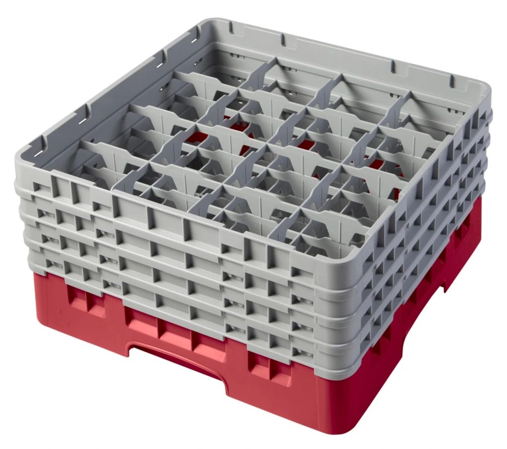Cambro Camrack 16 F&auml;cher maximaler Glasdurchmesser 4 38 1111 cm Racks volle Gr&ouml;&szlig;e - rot (163)