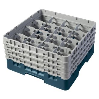 Cambro Camrack 16 compartiments diam&egrave;tre maximum du verre 4 38 1111 cm racks pleine taille - bleu sarcelle (414)