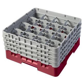 Cambro Camrack 16 compartiments diam&egrave;tre maximum du verre 4 38 1111 cm racks pleine taille - canneberge (416)