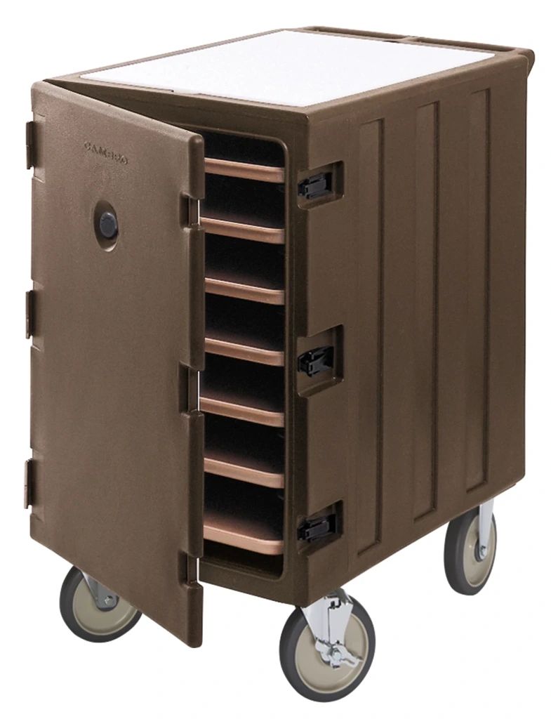 Carritos de transporte Cambro para cajas de comida no el&eacute;ctricos - bajos - marr&oacute;n oscuro