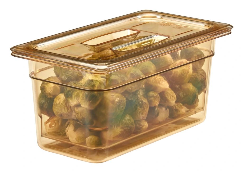 Cambro h-pan trzeci rozmiar wysokotemperaturowe durszlak do żywności - bursztynowy (150)