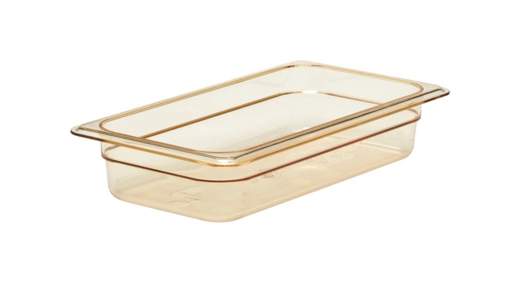 Cambro Sartenes para alimentos de alta temperatura de tama&ntilde;o 1/3 h-pan - color &aacute;mbar (150)