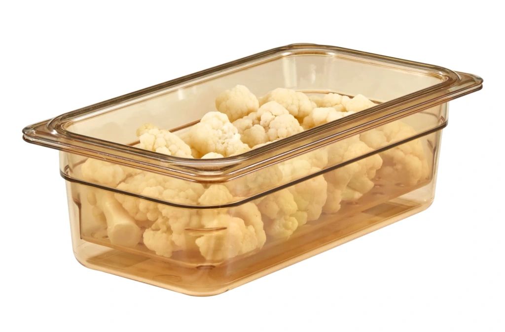 Cambro h-pan trzeci rozmiar wysokotemperaturowe durszlak do żywności - bursztynowy (150)