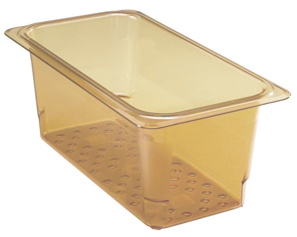 Cambro h-pan trzeci rozmiar wysokotemperaturowe durszlak do żywności - bursztynowy (150)