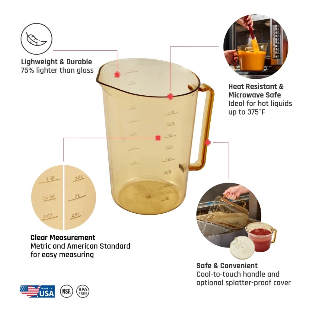 Cambro maatbekers voor hoge temperaturen - amber (150)