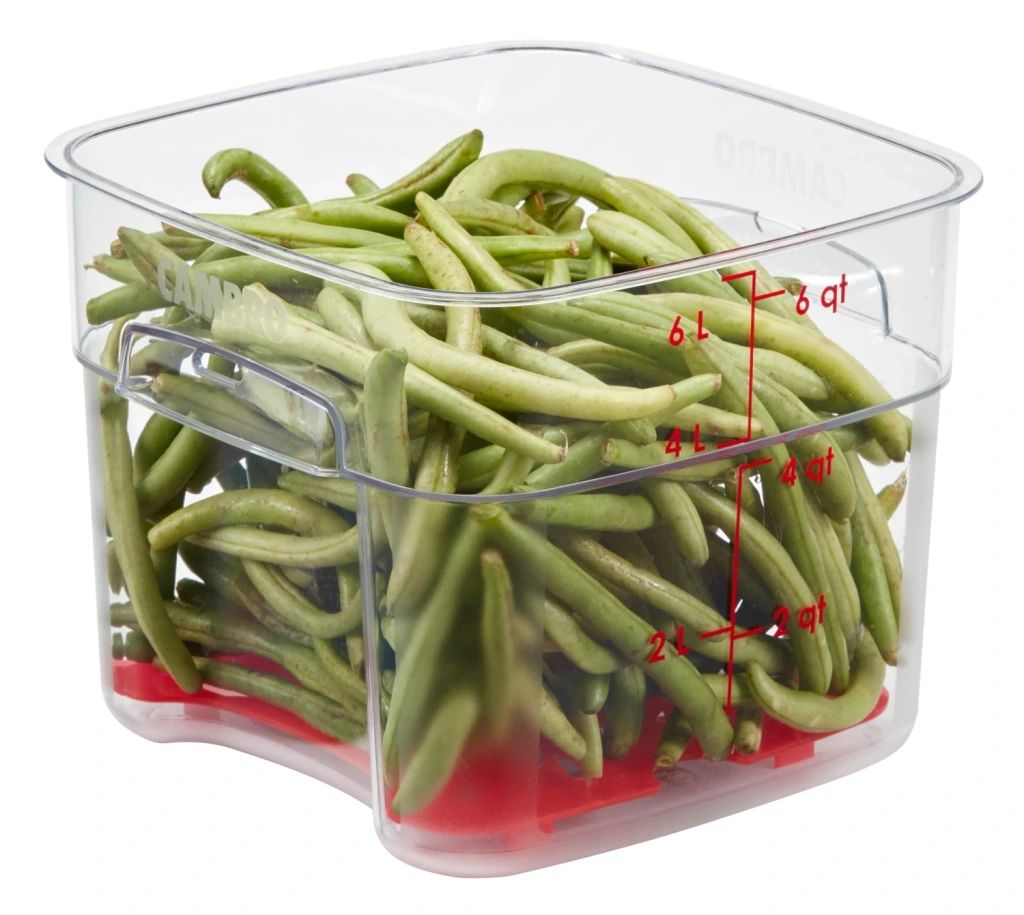 Cambro Contenants de stockage d'aliments FreshPro de 6 pintes et 57 litres Camsquares Camwear - transparents (135)