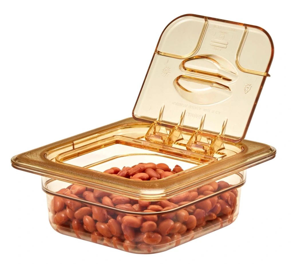 Cambro h-pan one sixth size high heat food pans - amber (150)