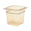 Cambro h-pan patelnie do żywności o wysokiej temperaturze, rozmiar 1/6 - bursztynowe (150)