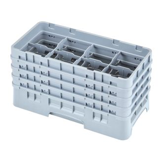 Cambro Camrack 8 compartiments diam&egrave;tre maximum du verre 4 116 103 cm racks demi-taille - gris doux (151)