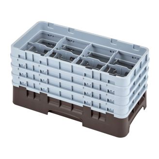 Cambro Camrack 8 compartiments diam&egrave;tre maximum du verre 4 116 103 cm racks demi-taille - marron (167)