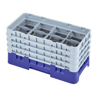 Cambro Camrack 8 compartiments diam&egrave;tre maximum du verre 4 116 103 cm racks demi-taille - bleu marine (186)