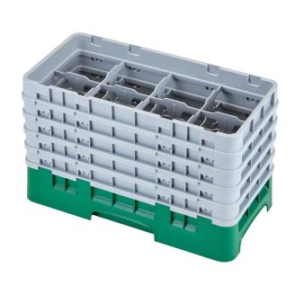 Cambro Camrack 8 compartiments diam&egrave;tre maximum du verre 4 116 103 cm racks demi-taille - vert sherwood (119)