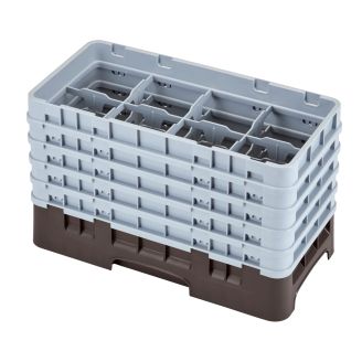 Cambro Camrack 8 compartiments diam&egrave;tre maximum du verre 4 116 103 cm racks demi-taille - marron (167)