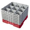 Cambro camrack 9 compartimenten maximale glasdiameter 5 78 149 cm rekken volledige grootte - rood (163)