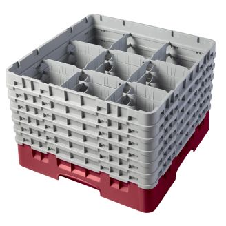 Cambro camrack 9 compartimenten maximale glasdiameter 5 78 149 cm rekken volledige grootte - cranberry (416)
