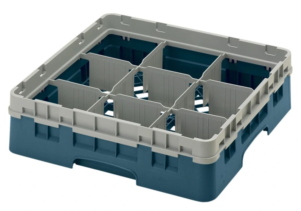 Cambro Camrack, 9 F&auml;cher, maximaler Glasdurchmesser, 5,78&nbsp;149&nbsp;cm, Gestelle in voller Gr&ouml;&szlig;e &ndash; blaugr&uuml;n (414)