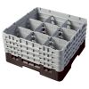 Cambro camrack 9 compartimenten maximale glasdiameter 5 78 149 cm rekken volledige grootte - bruin (167)