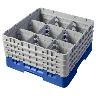Cambro Camrack 9 compartiments diam&egrave;tre maximum du verre 5 78 149 cm racks pleine taille - bleu (168)