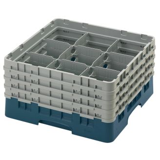 Cambro Camrack 9 compartiments diam&egrave;tre maximum du verre 5 78 149 cm racks pleine taille - bleu sarcelle (414)