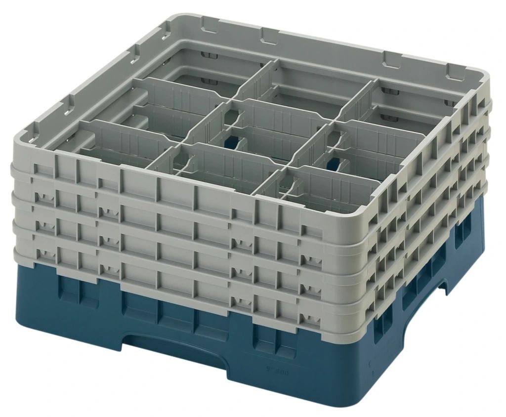 Cambro Camrack, 9 F&auml;cher, maximaler Glasdurchmesser, 5,78&nbsp;149&nbsp;cm, Gestelle in voller Gr&ouml;&szlig;e &ndash; blaugr&uuml;n (414)
