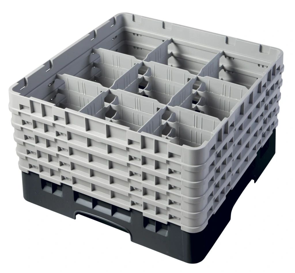 Cambro camrack 9 compartimenten maximale glasdiameter 5 78 149 cm rekken volledige grootte - zwart (110)