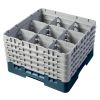 Cambro Camrack 9 compartiments diam&egrave;tre maximum du verre 5 78 149 cm racks pleine taille - bleu sarcelle (414)