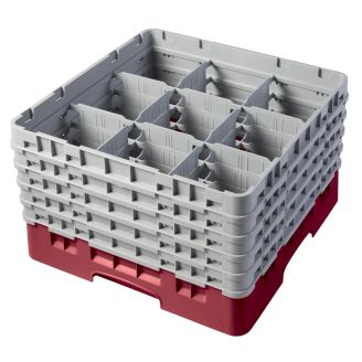 Cambro camrack 9 compartimenten maximale glasdiameter 5 78 149 cm rekken volledige grootte - cranberry (416)